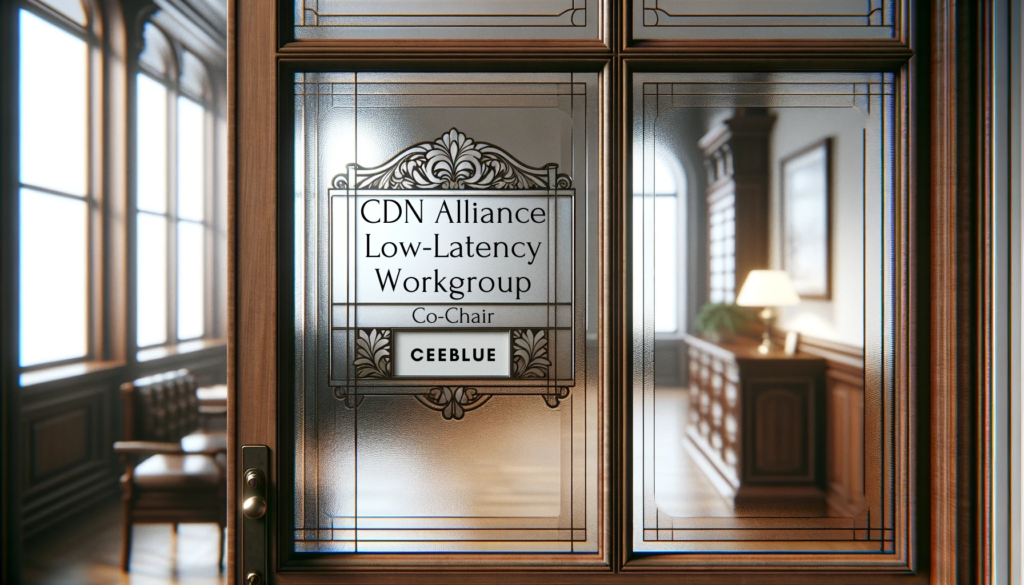 CDN Alliance Low Latency Workgroup Co-Chair Ceeblue