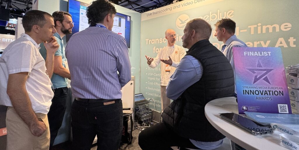 Ceeblue's engineers provide visitors with real-time streaming demos at our booth at IBC 2024.